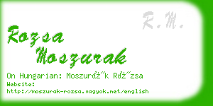 rozsa moszurak business card